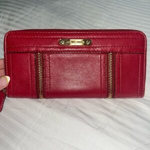 Michael Kors Vibrant Red Zip-Around Wallet